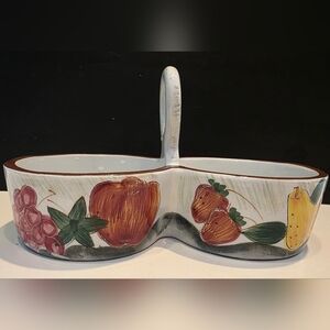 Style-Eyes by Baum Bros Oil Paint Collection Dual Serving Caddy 8" Bowl w/handle